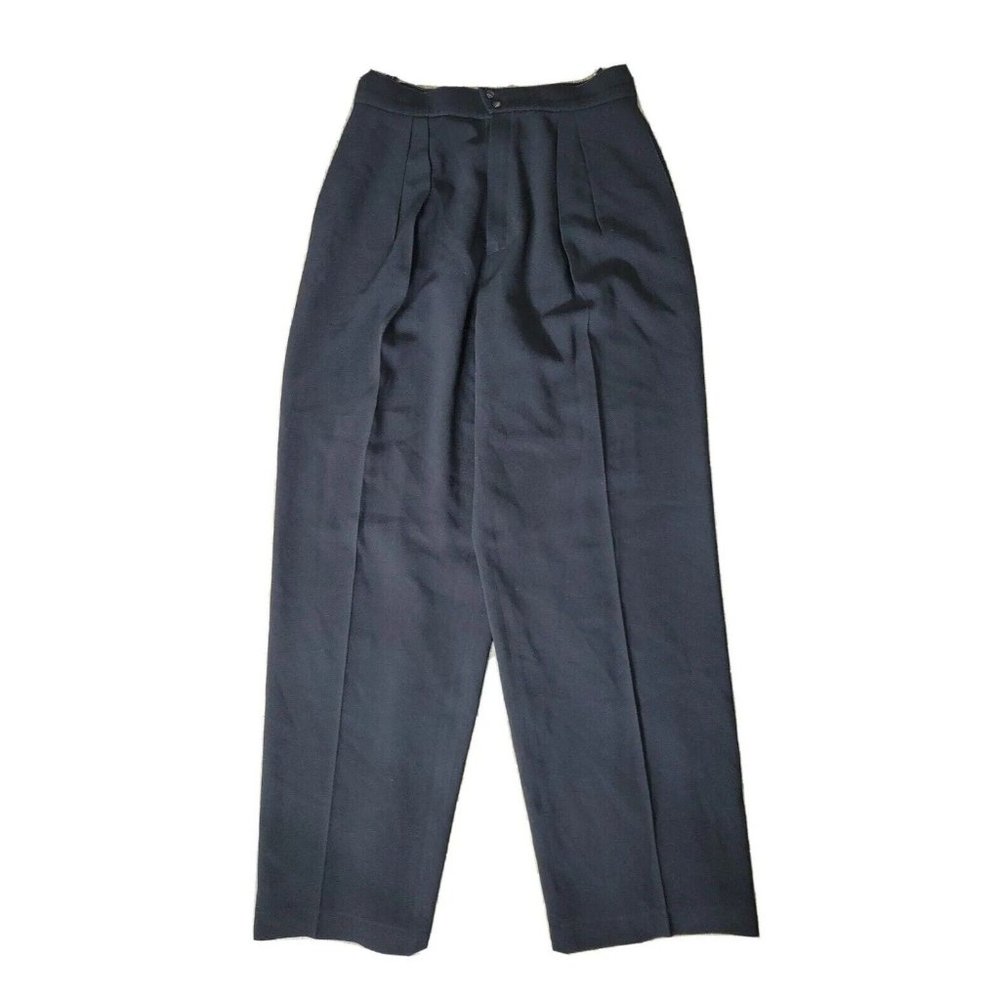 Thierry Mugler Paris Women S*(42) Black Dress Pant Lined Slack Pleats High Waist